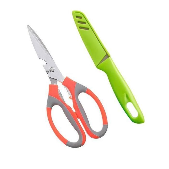 Ciseau de cuisine multifonctions en acier inoxydable, casse-noix, ouvre-bouteille avec couteau