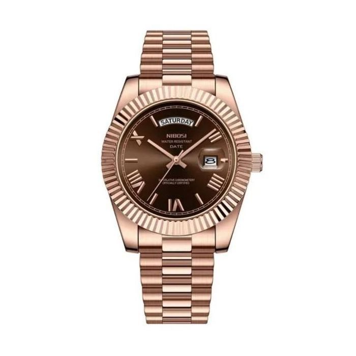 Montre à quartz bracelet en acier pour homme