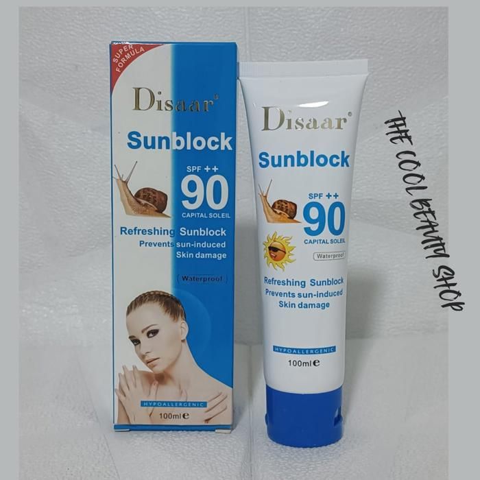 Disaar Crème solaire rafraîchissante Sunblock SPF90 ++ Protection étanche
