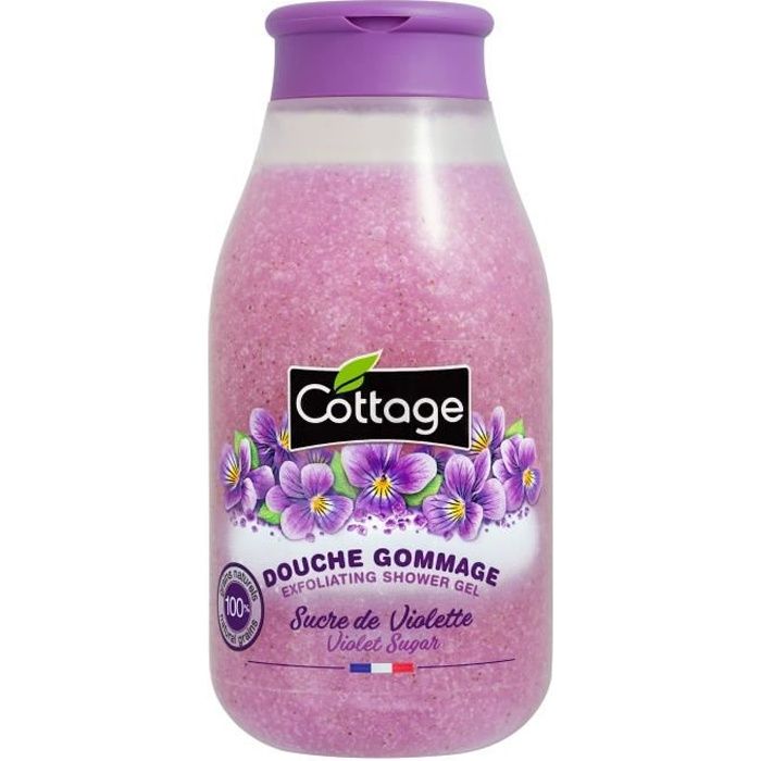 COTTAGE Douche gommage - Sucre de Violette Grains 100% naturels - 270 ml