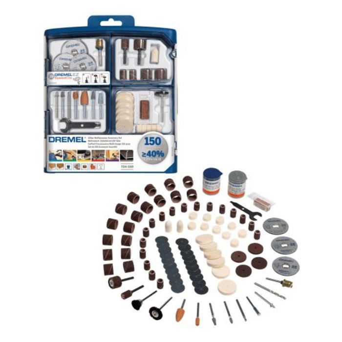 Coffret DREMEL SC724 EZ SpeedClic - 150 Accessoires pour Outils Multifonction Rotatifs