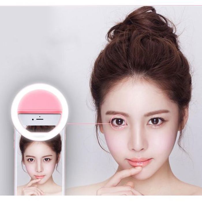 Selfie Ring Light Rechargeable à LED avec câble USB pour tous les téléphones