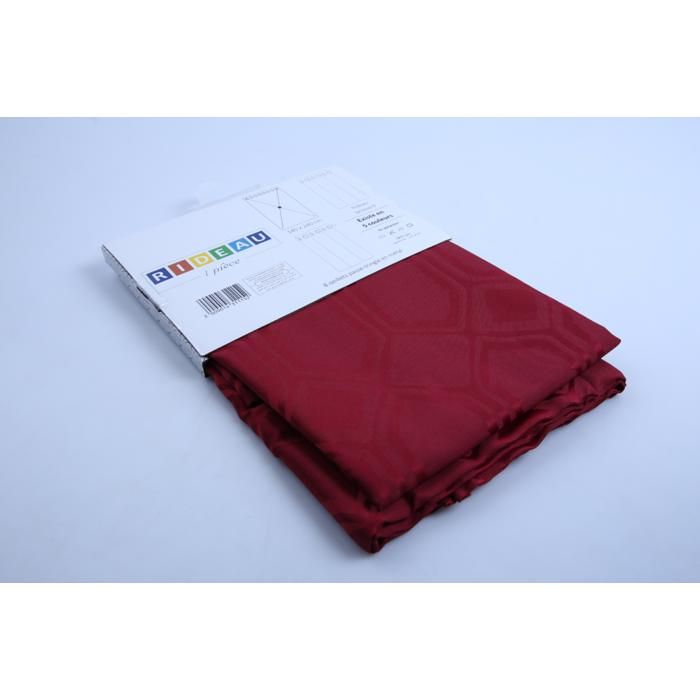 Rideau - Jacquard - 140x240 cm - Rouge - Œillets - Élégance Chic