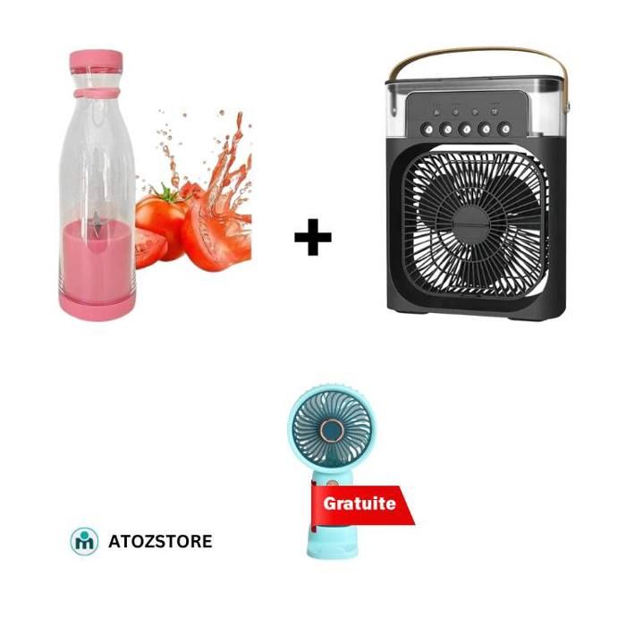 Mini Ventilateur portable + Mini mixeur + ventilateur main Gratuit, Tout cela dans un seul pack, couleur aléatoir