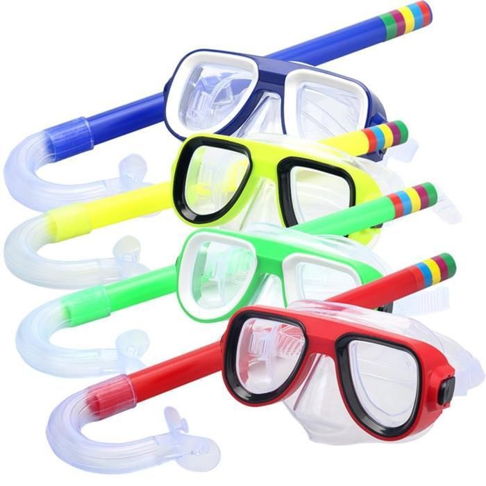 Lunettes et tuba anti-buée junior (Couleur aléatoire)