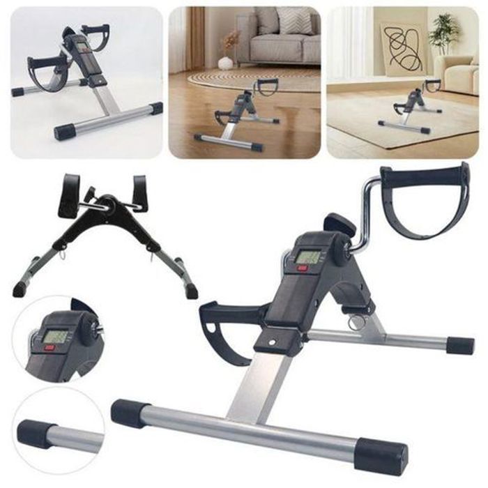 Mini Vélo d'Exercice Pliant avec Écran LCD pour Musculaire des Jambes ET des Bras
