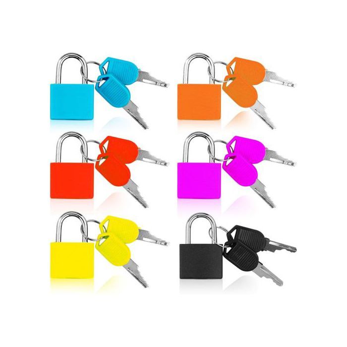 Lot de 5 Mini cadenas colorés avec clés pour valise et bagage, cadenas à clé en métal pour école, gymnase, sac à dos de voyage