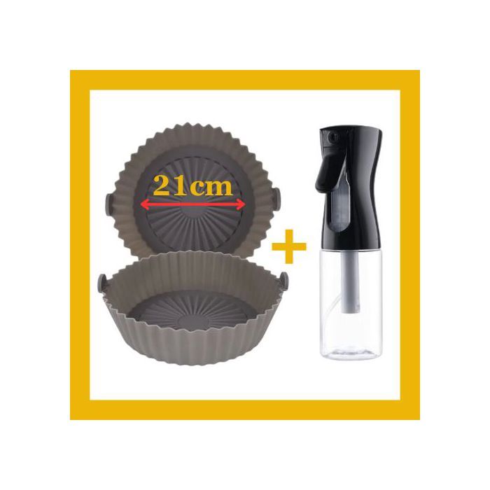 Moule Silicone Air Frye + Pulvérisateur Huile Spray Accessoires Amovible Liner Friteuse sans huile
