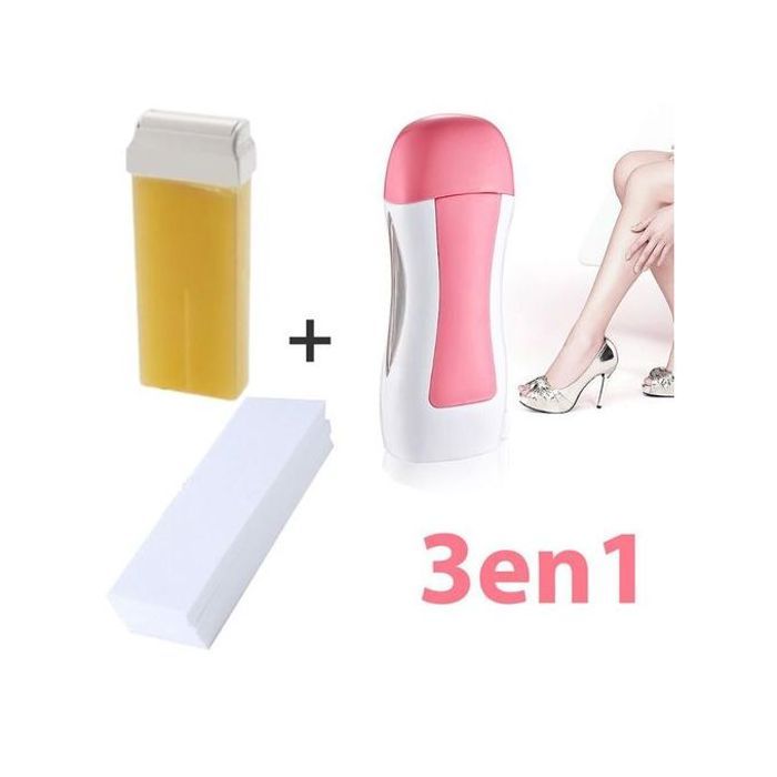 Kit d'épilation à La Cire : Appareil chauffe cire +1 Cartouche tube +50 bandes