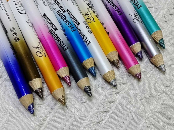 12 pcs eyeshadow eyeliner scintillant coloré, imperméable, longue durée