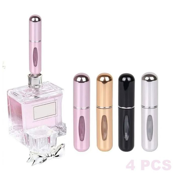 4 Pièces Mini bouteille de parfum vide rechargeable portable vaporisateur