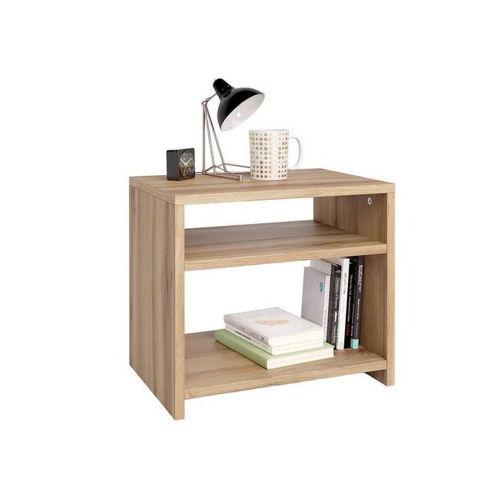 Table de chevet - TWINS DECOR - Martino - MDF chêne - Sans tiroirs - Élégance Chic