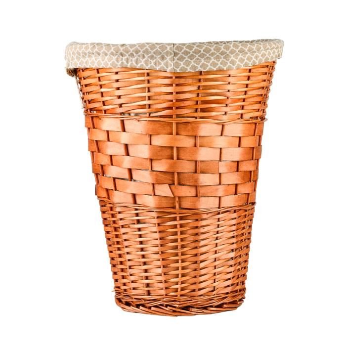 PANIER BLANCHISSERIE OSIER DOUBLURE TENDY BEIGE/BLANC 42X52