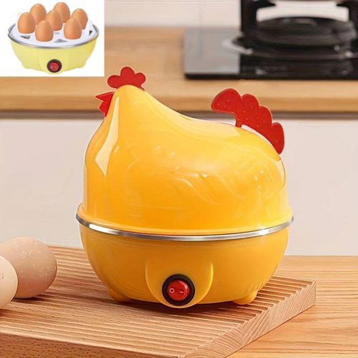 Cuiseur à œufs rapide multifonction en forme de poule, capacité de 7 œufs