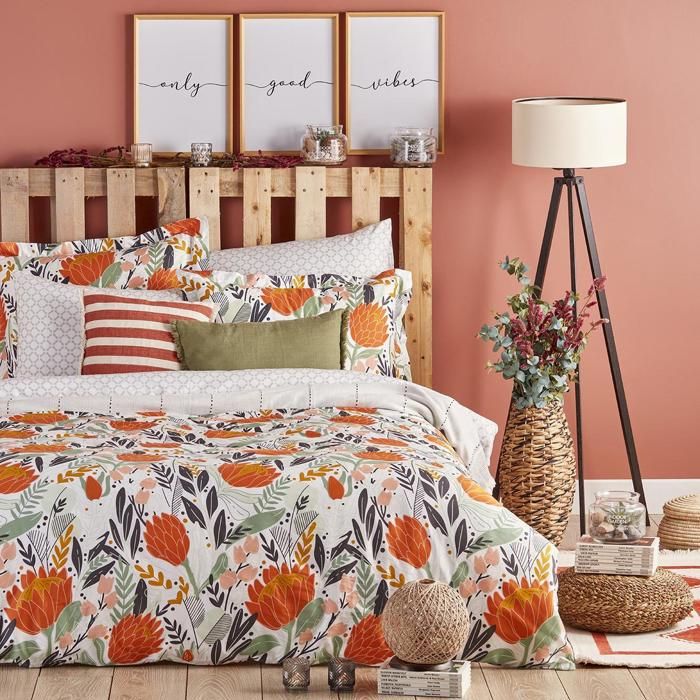 Parure de lit - BELLA MAISON - Briony - 100% satin de coton - Certifié OEKO-TEX - Super King (260x240 cm)