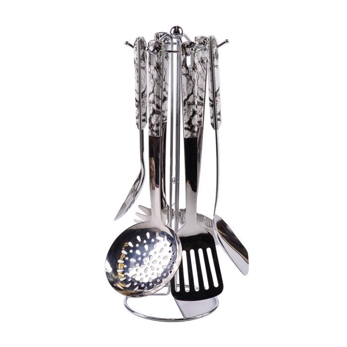 SET DE USTENSIL DE CUISINE ROYAL BLANC EFFET MARBRE