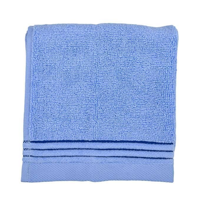 Serviette de main - Amalia - 30x30 cm - Coton naturel - 520g - Bleu apaisant