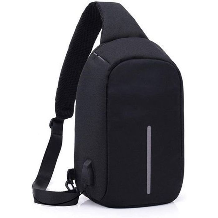 Sac à bandoulière - GENERIC - Multi-poches - Antivol - Résistant aux coupures - Noir