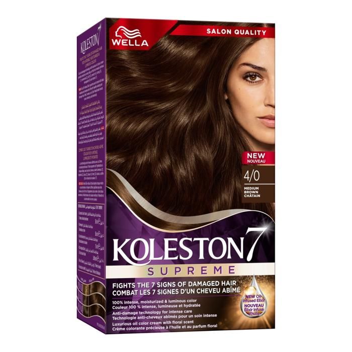 Coloration capillaire Wella Koleston Supreme 4/0 BRUN moyen