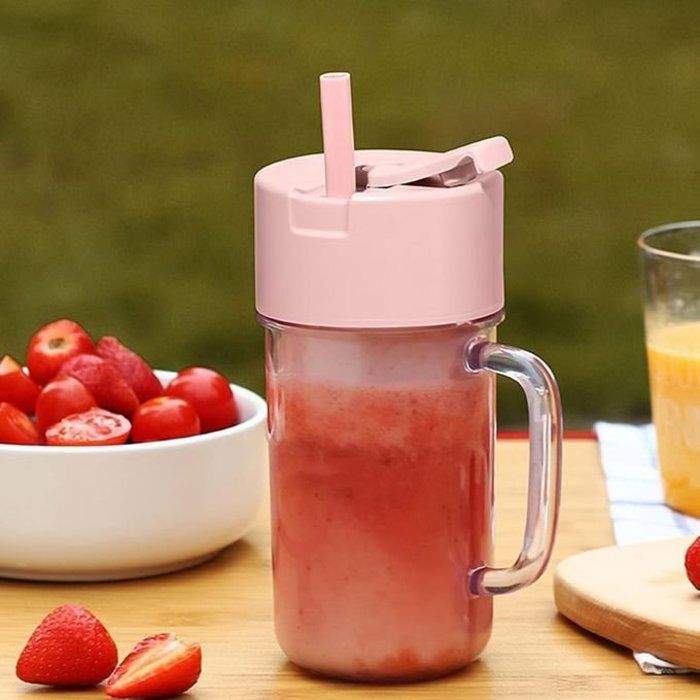 Mélangeur de Fruits - Portable - Rechargeable USB - 1300mAh - 6 Lames Acier Inox - Rose