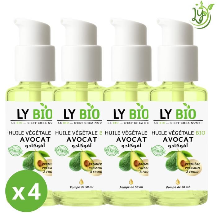 LYBIO PACK HUILE AVOCAT 50ml - POMPE LOT DE 4 bouteilles