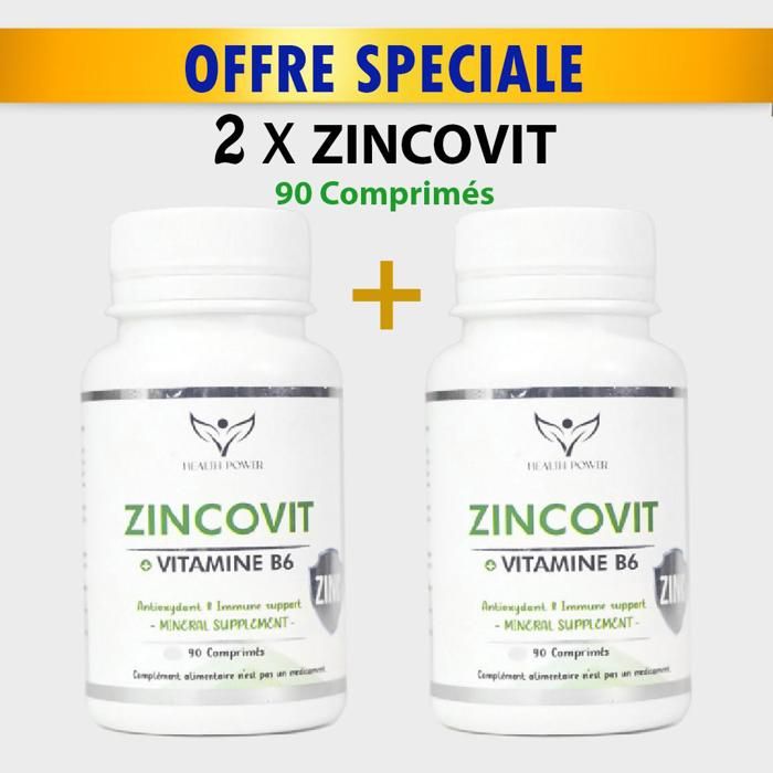 PACK 2 x boites de Zincovit Zinc + Vitamine B6 90 Comprimés