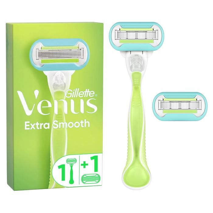Rasoir Rechargeable - VENUS - Extra Smooth - 5 Lames - 2 Cartouches - Peau Normale