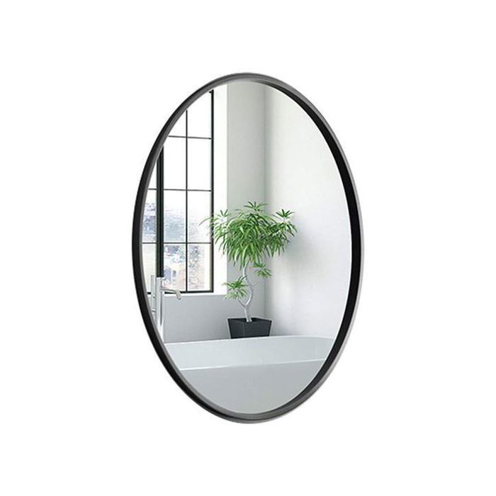 Miroir ovale Noir 56X44CM cadre bois