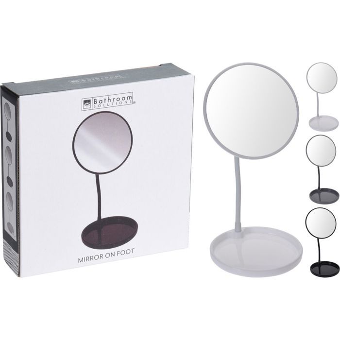 Miroir sur pied - 3ASS - 36 cm - Transparent - Rond - Élégant
