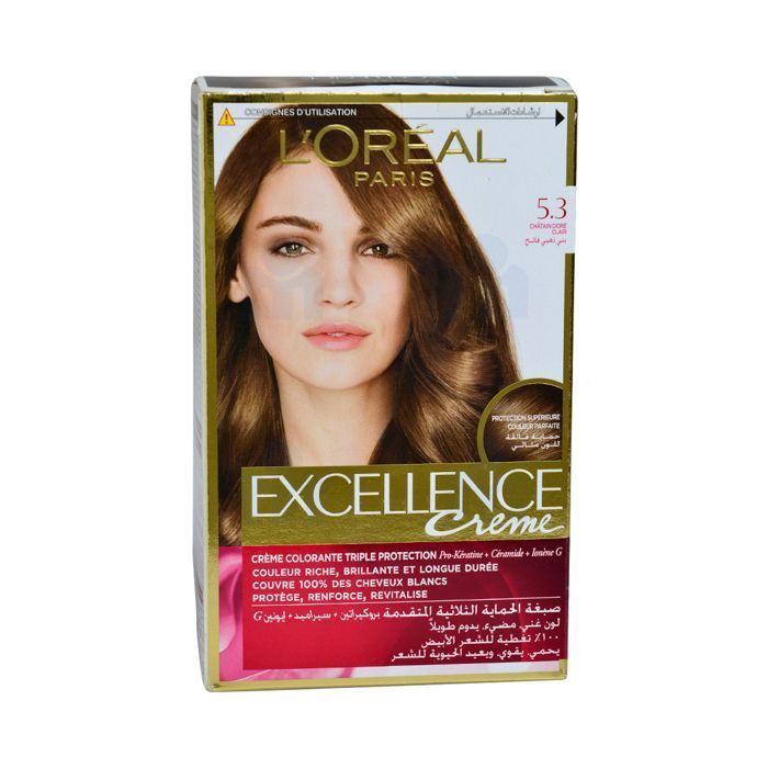 L'Oréal Paris Excellence - Crème Coloration Permanente Triple Soin 5.3 Châtain Clair Doré