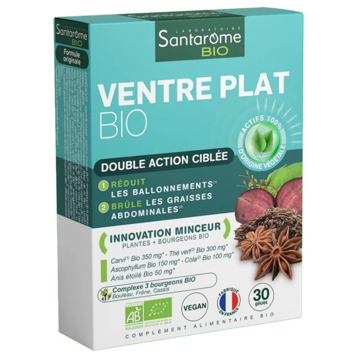 Santarome Ventre Plat Bio - Minceur et Anti-Ballonements - 30 Comprimés