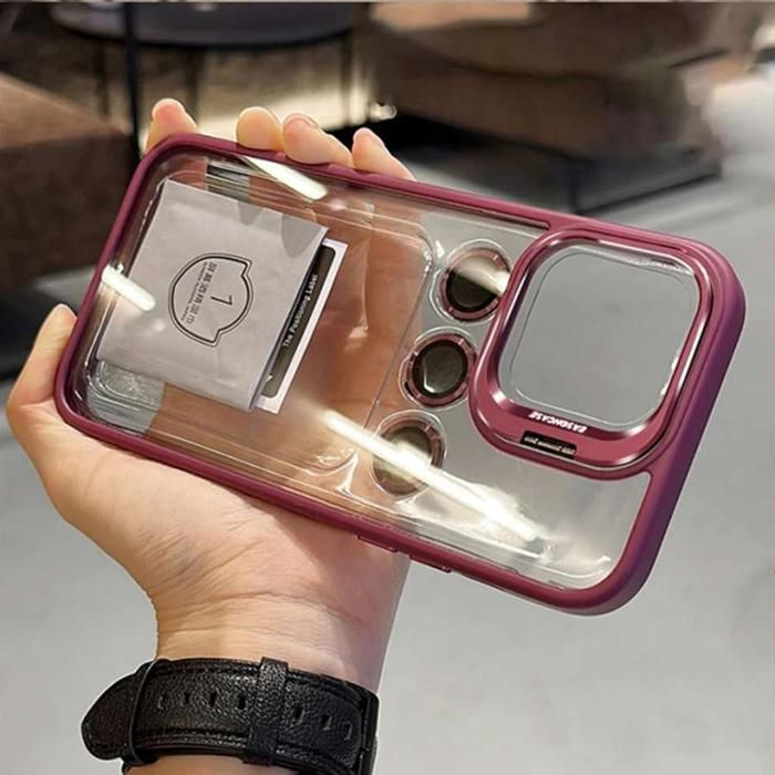 BORDEAU Coque iPhone 12 Pro Max Invisible Support Vidéo LENS Caméra