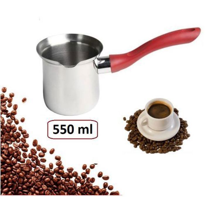 Pichet Thermique 550 ml en Inox pour Café et Lait Chaud, Conserve la Chaleur