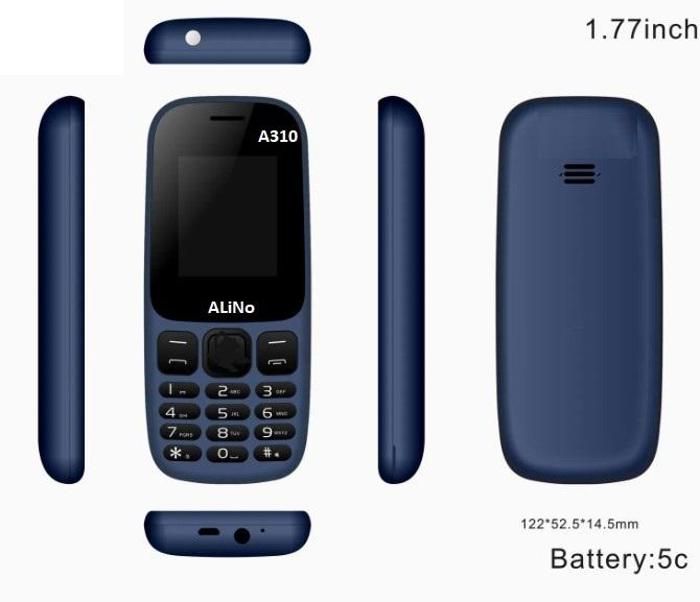 ALINO telephone gsm A310-1.77" -Dual sim-Fm -Micro sd-Torche-MicroSd-Dark blue