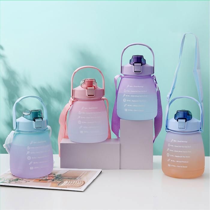 Bouteille d'eau - Mignonne - Rose - Paille - Enfant - Multisport((Couleur aléatoire)