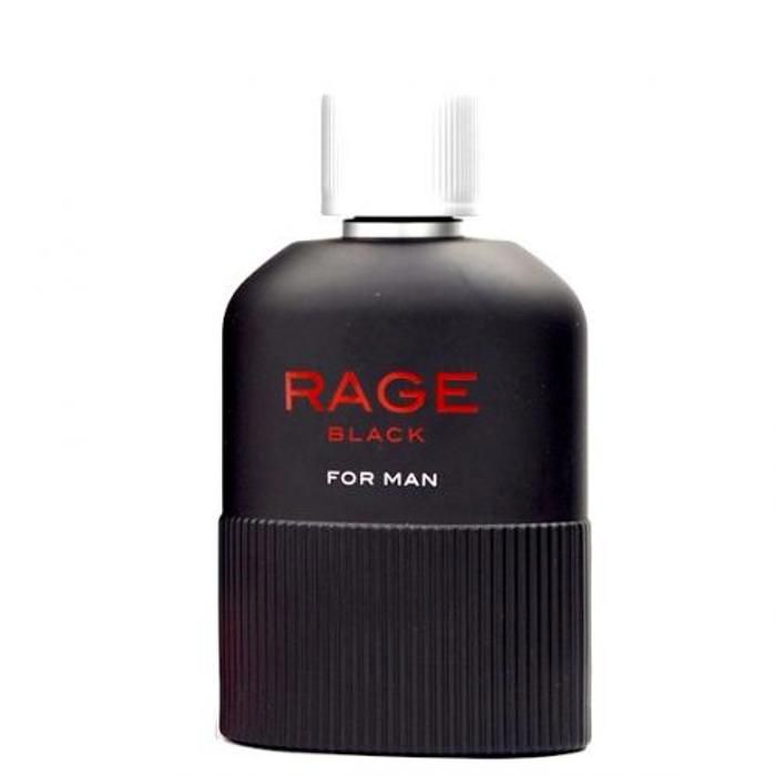 Eau de parfum - Rage Black For Man - 90 ml - Notes fraîches et épicées - Parfum puissant et masculin
