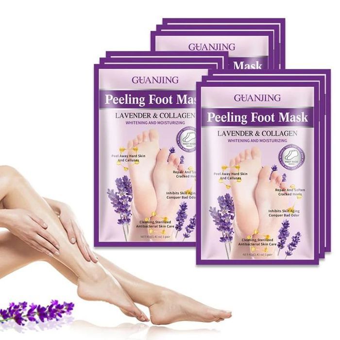 Guanjing Masque peeling exfoliant pour les pieds à la lavande et collagène