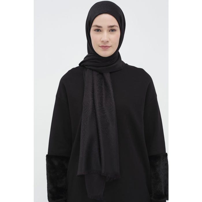 Châle - Noir - Viscose - Motif zèbre - 72 x 198 cm - Printemps/Été