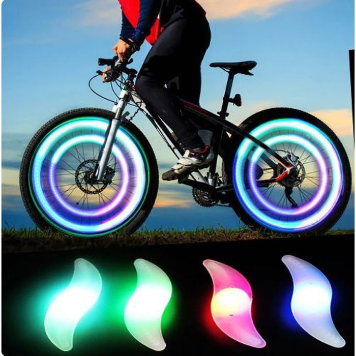 Lumière Colorée Pour Rayons de Roues de Vélo étanche Flash pour Pneus