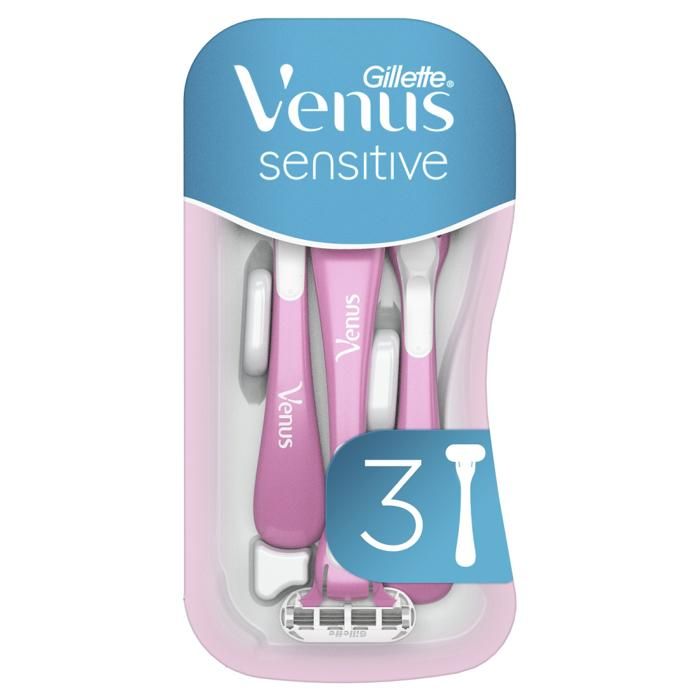 Rasoir jetable - VENUS - Sensitive - 3 lames - 3 unités - Manche ergonomique