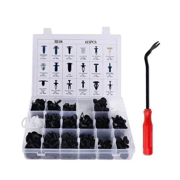 Kit de 415 clips de fixation de carrosserie auto avec outil de retrait