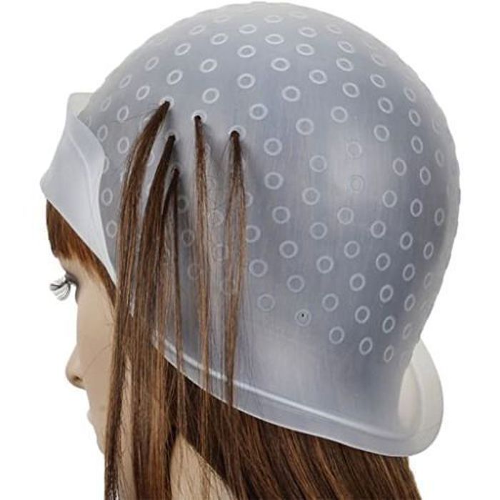 Bonnet à Mèches En Caoutchouc Transparent + Crochet Offert