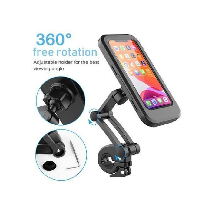 Support Téléphone Étanche pour Guidon de Vélo et Moto, Tactile et Rotatif à 360°