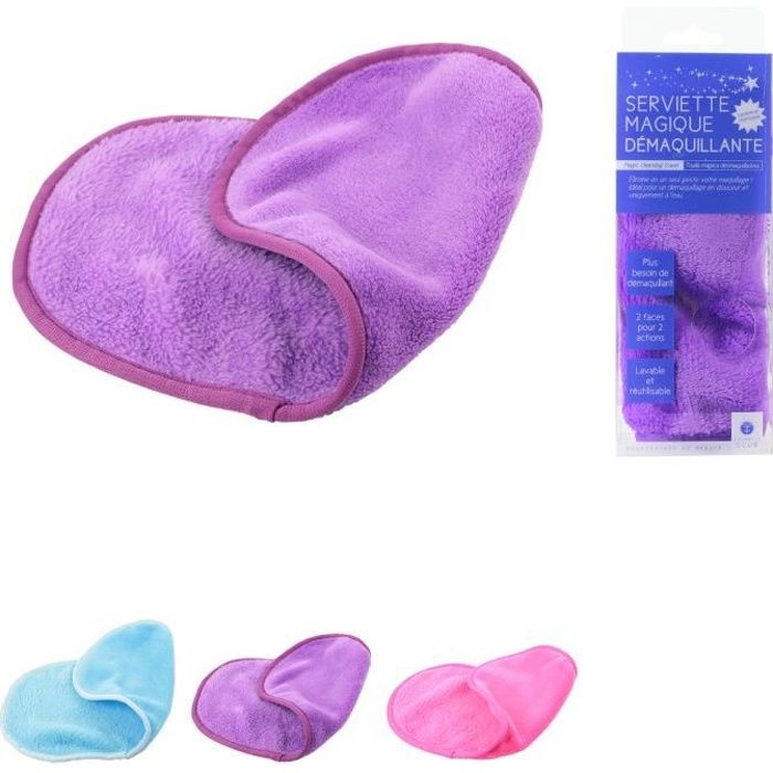 Serviette Démaquillante - Magique - Bleue - Microfibre - Lavable - Réutilisable