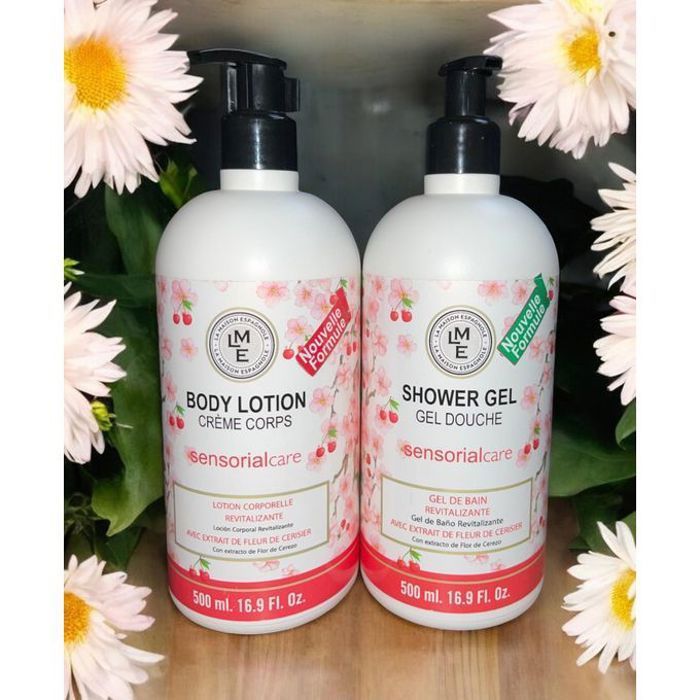 Pack Gel Douche et Lotion Corps - LME - Cerisier - 500ml - Hydratant - Revitalisant