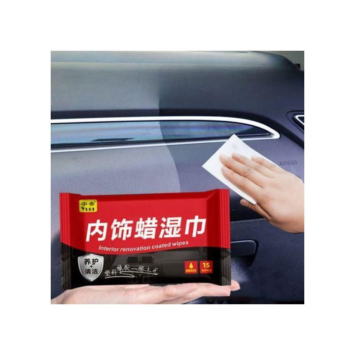 Lingettes Nettoyantes Multi-usages pour Voiture - 15Pcs, pour Poignées, Levier de Vitesse, Tableaux de Bord