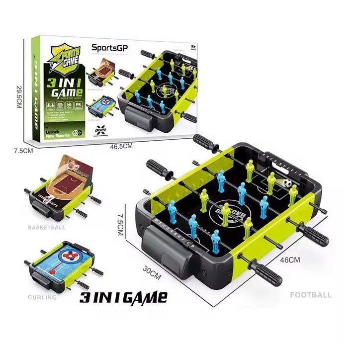 Ensemble de table multi-jeux 3 en 1 - GENERIC - Football, Basket, Curling - Compact - Durable - Portable
