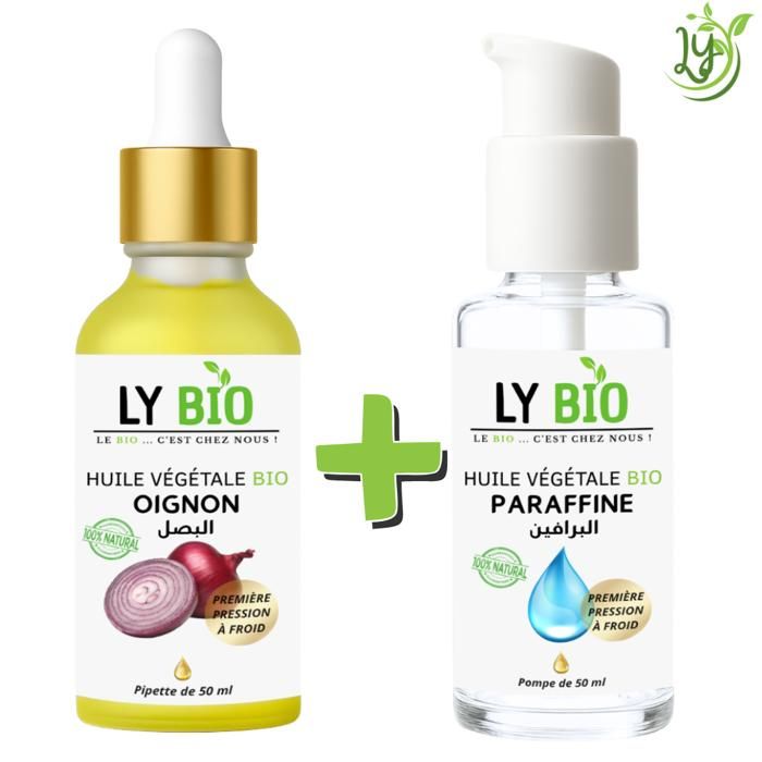 LYBIO PACK HUILE OIGNON 50ML - PIPETTE + HUILE PARAFFINE 50ML - POMPE