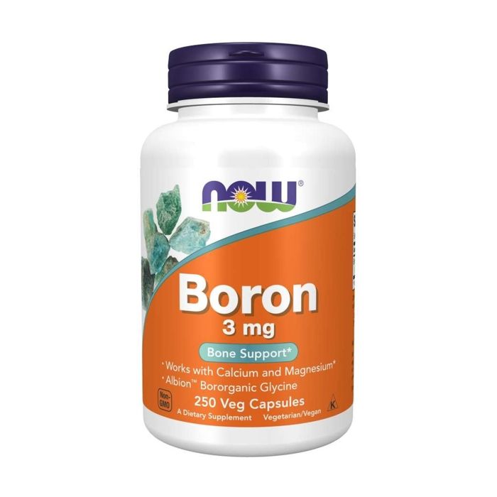 NOW FOODS Bore (Soutient la Structure Osseuse) 250 Capsules Végétariennes