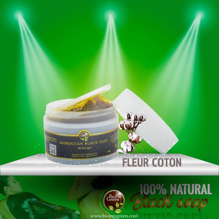 Savon noir Marocain BIO parfumé à fleur coton - Sabone béldi